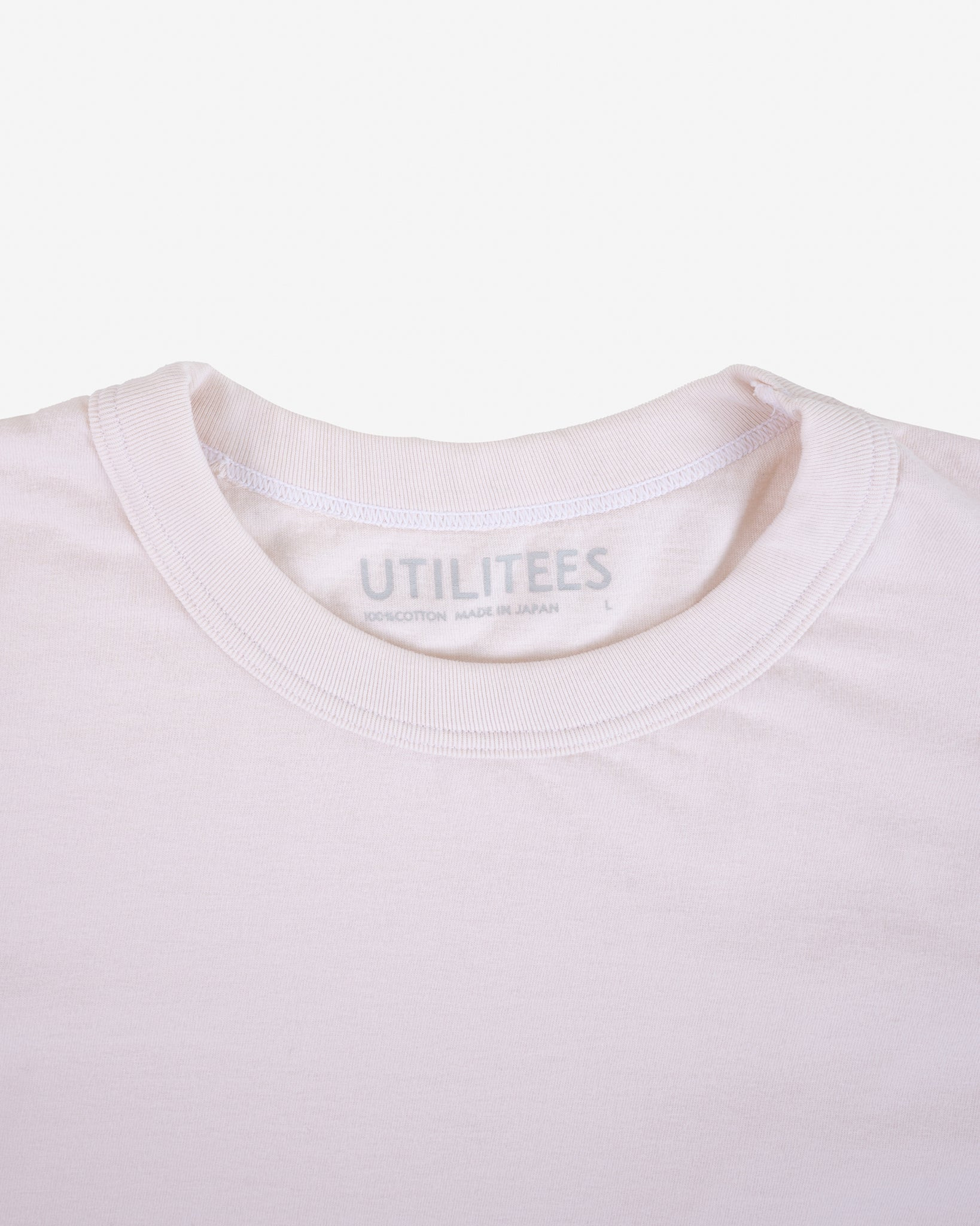 UTIL-NPDYE-SAK UTILITEES - 5.5oz Loopwheel Crew Neck T-Shirt - Natural Pigment Dyed Sakura - 5
