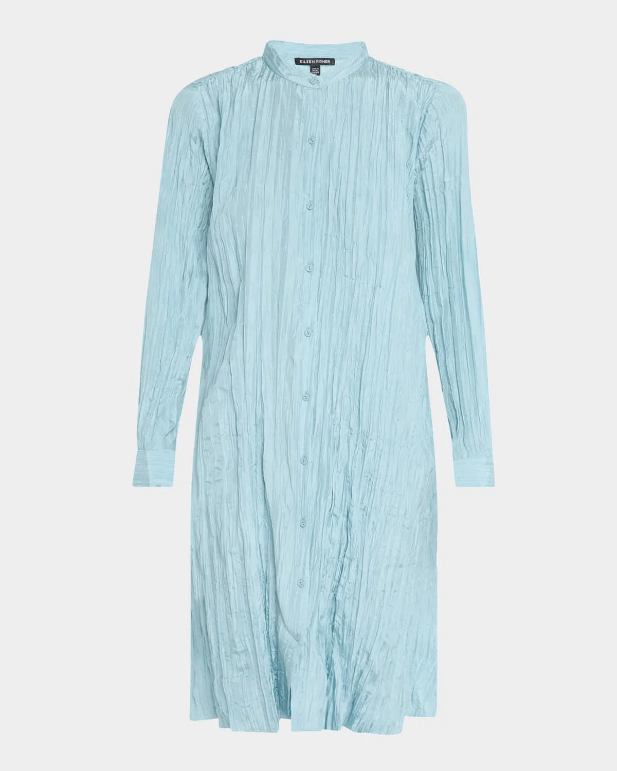 Crinkled Silk Midi Shirtdress - 1