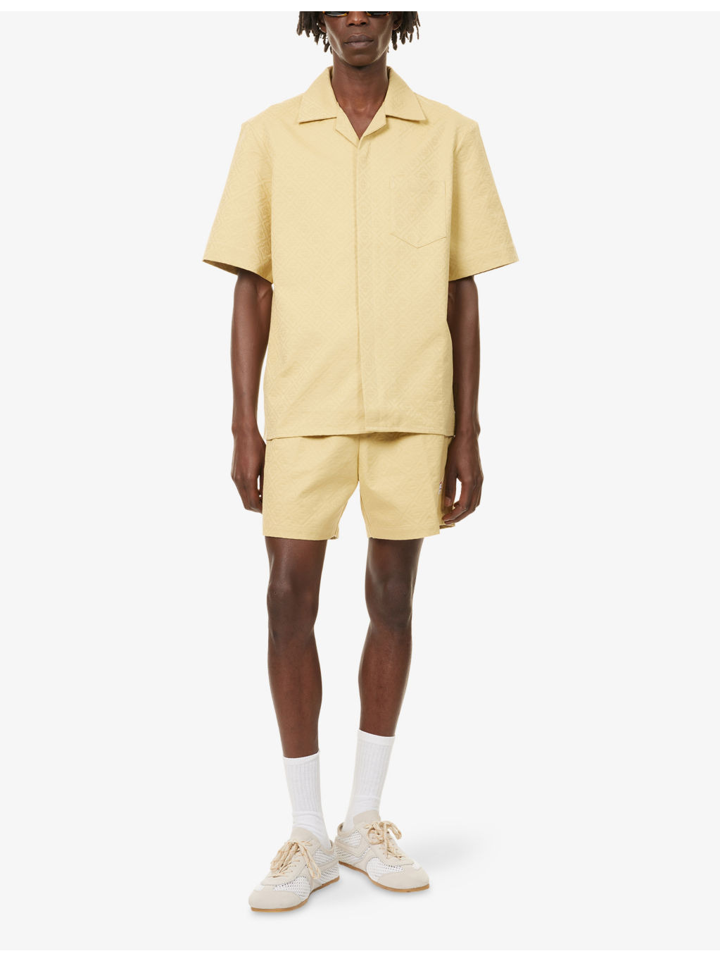 Cuban-Collar Monogram Cotton Shirt - 2