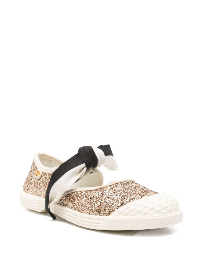 Valentino glittered bow-detail ballet flats outlook