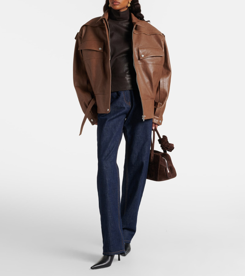 MAGDA BUTRYM Halterneck leather top outlook