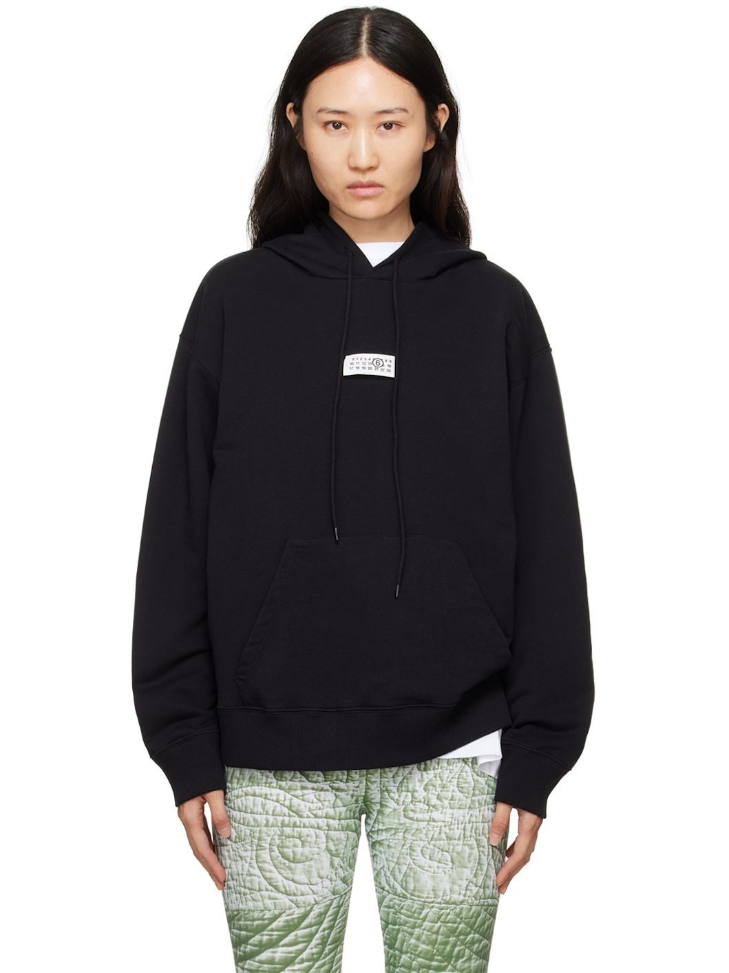 MM6 Maison Margiela PATHCLOGO HOODIE/パッチロゴ パーカー MM6 Maison Margiela Black Logo Patch Hoodie | REVERSIBLE