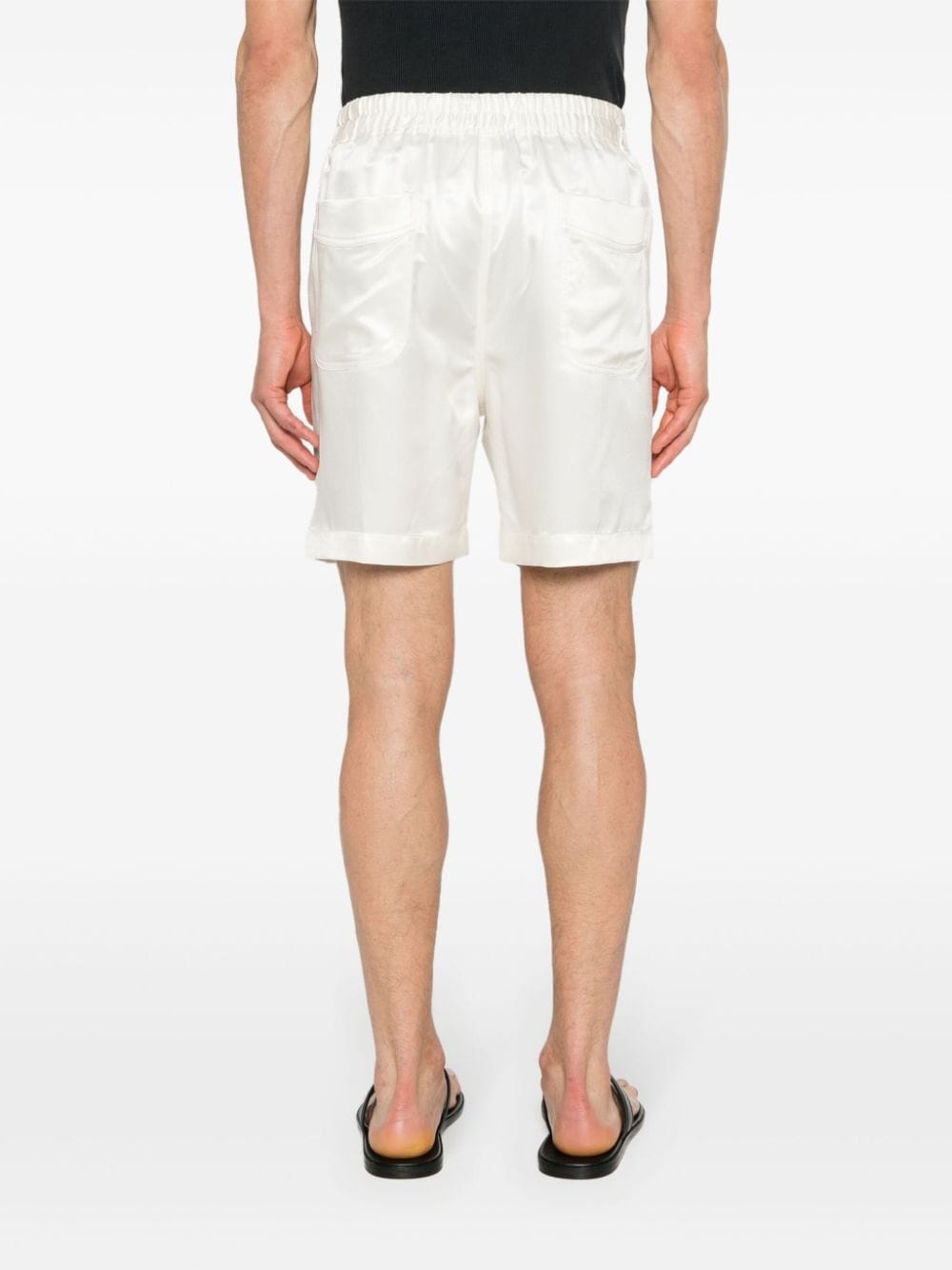 pleated silk shorts - 4