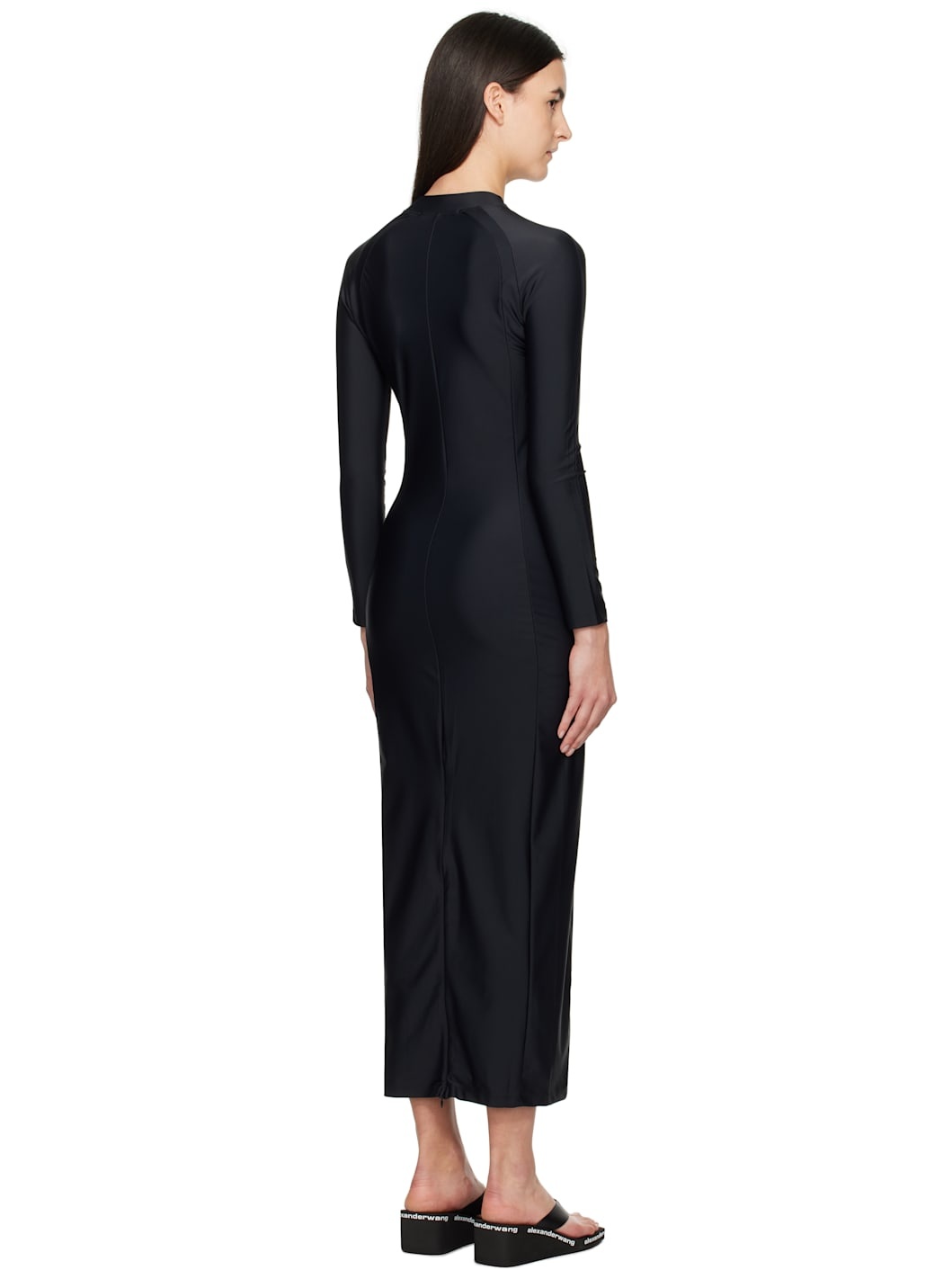 Black Rashguard L/S Maxi Dress - 3