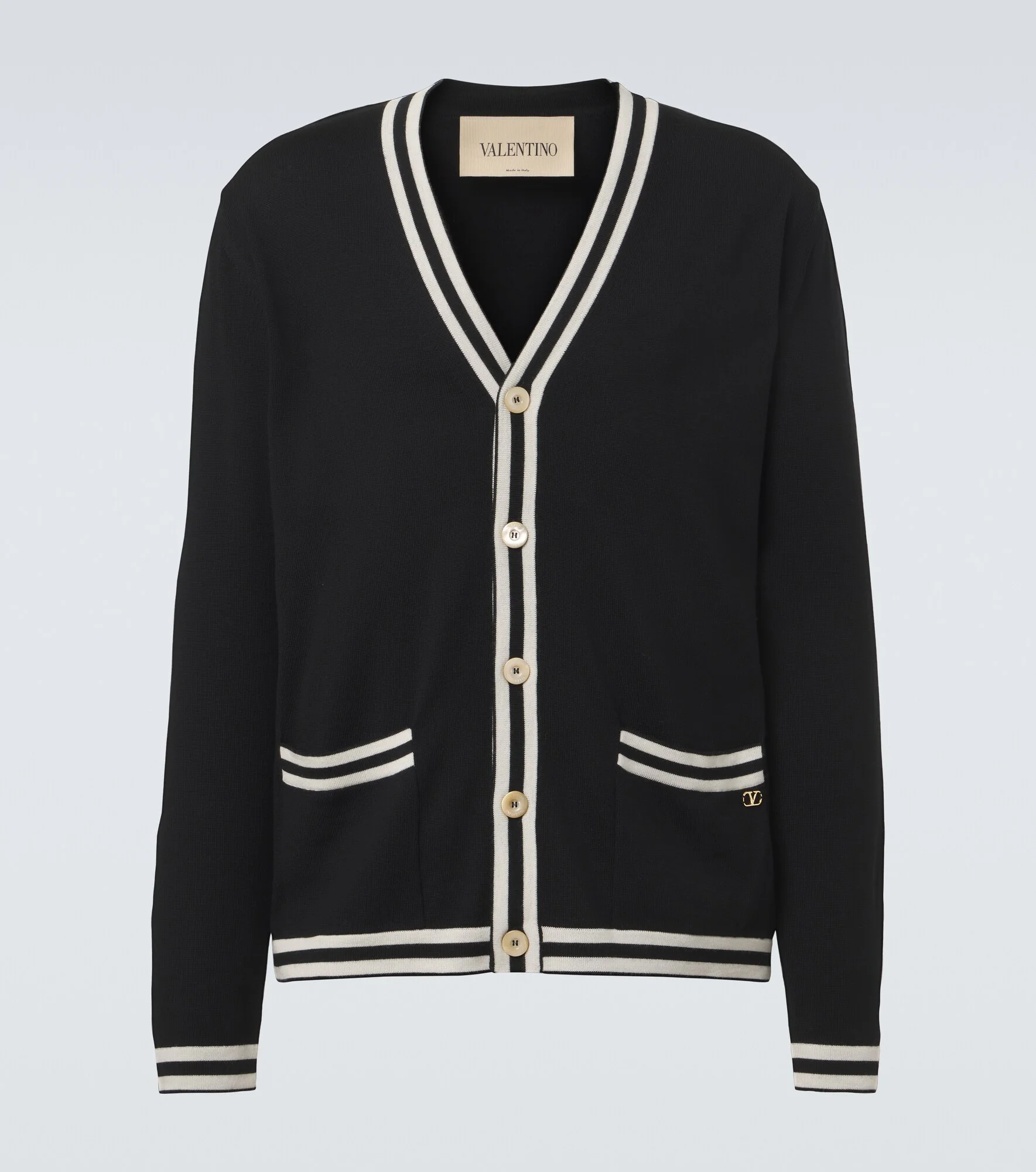 VLogo virgin wool cardigan - 1