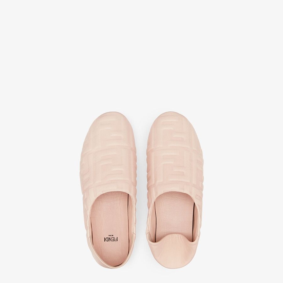 Pink nappa leather slippers - 4