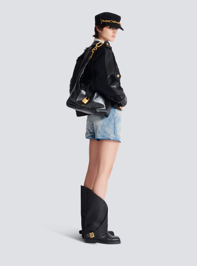 Balmain Sync Hobo bag in calfskin leather outlook