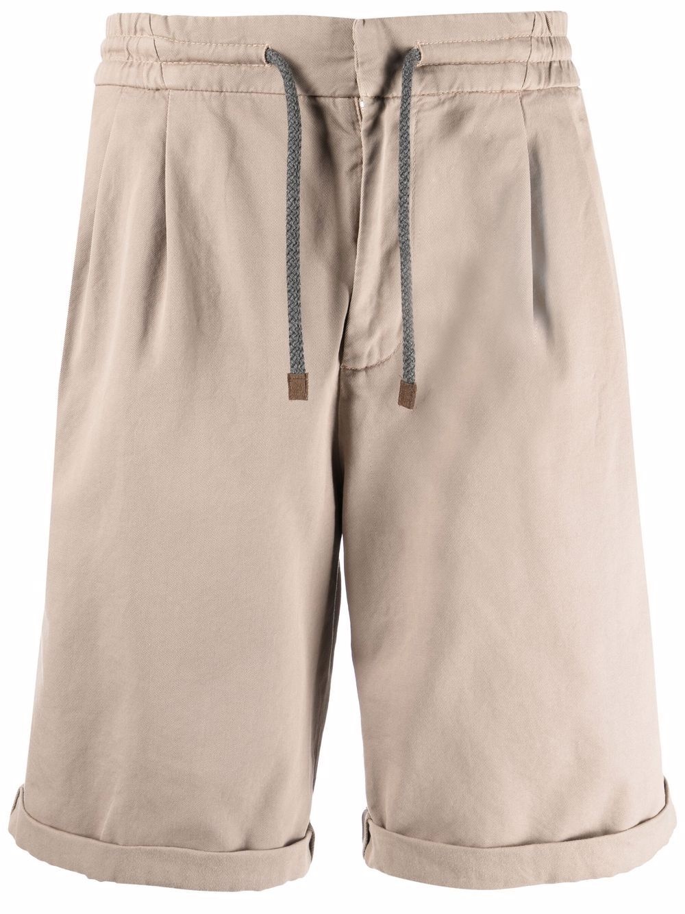 drawstring straight-leg chino shorts - 1