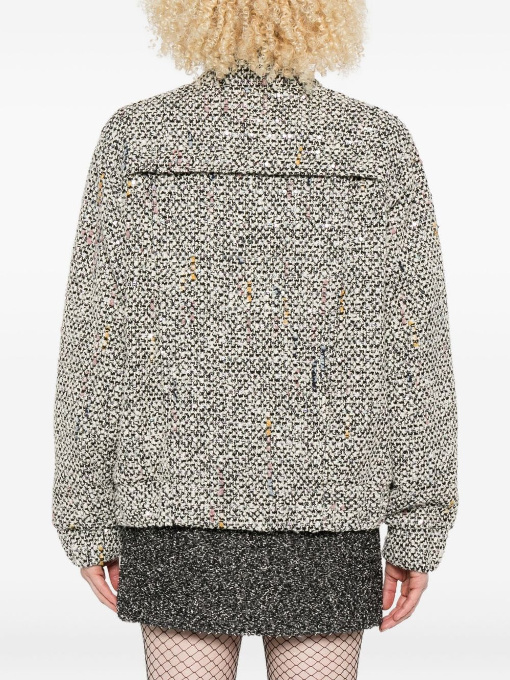 tweed speckled bomber jacket - 4