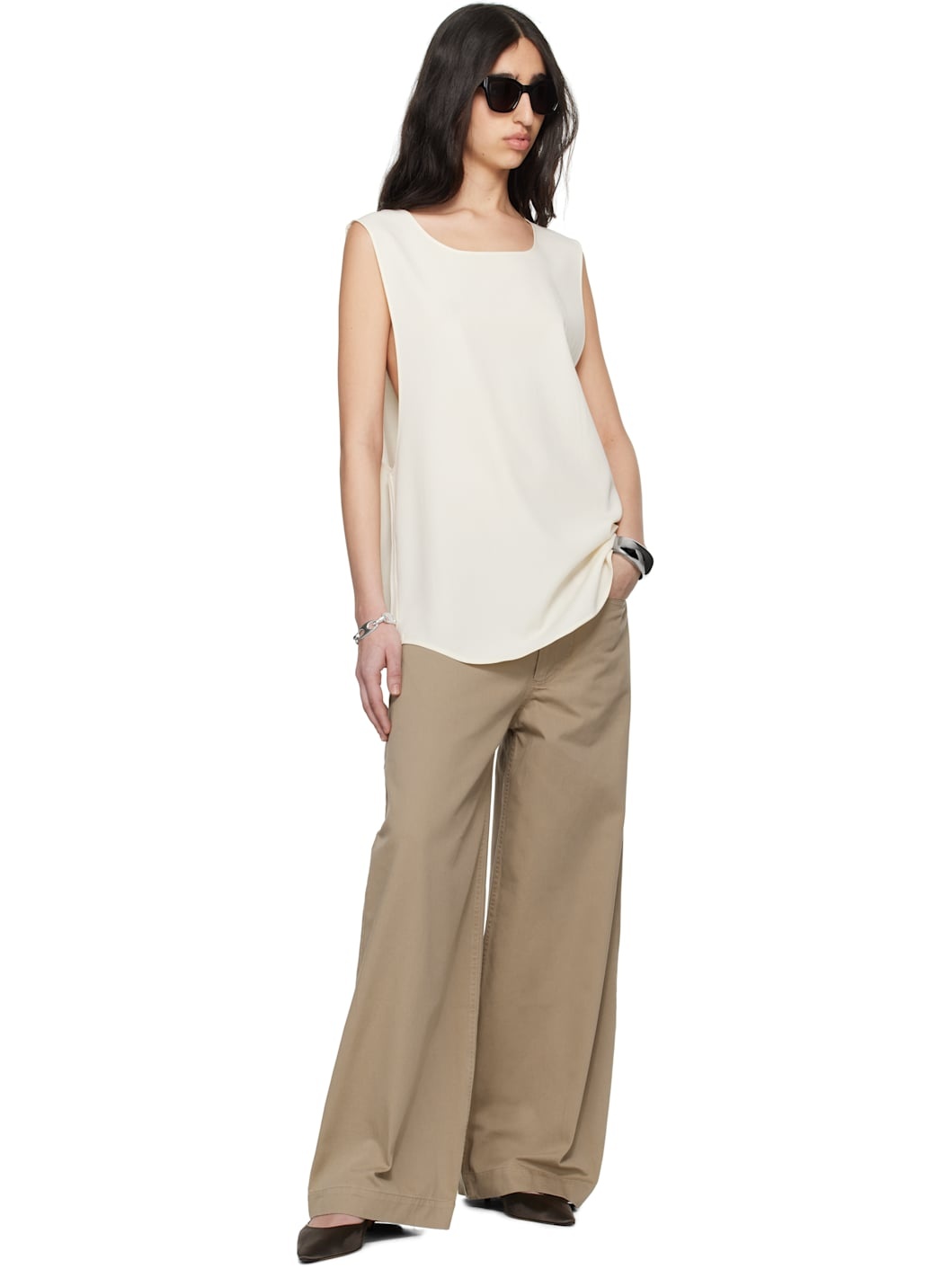 Off-White Kacie Unlined Tropical Wool Shift Top - 4
