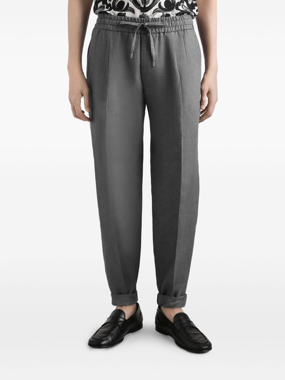 linen tapered trousers - 4