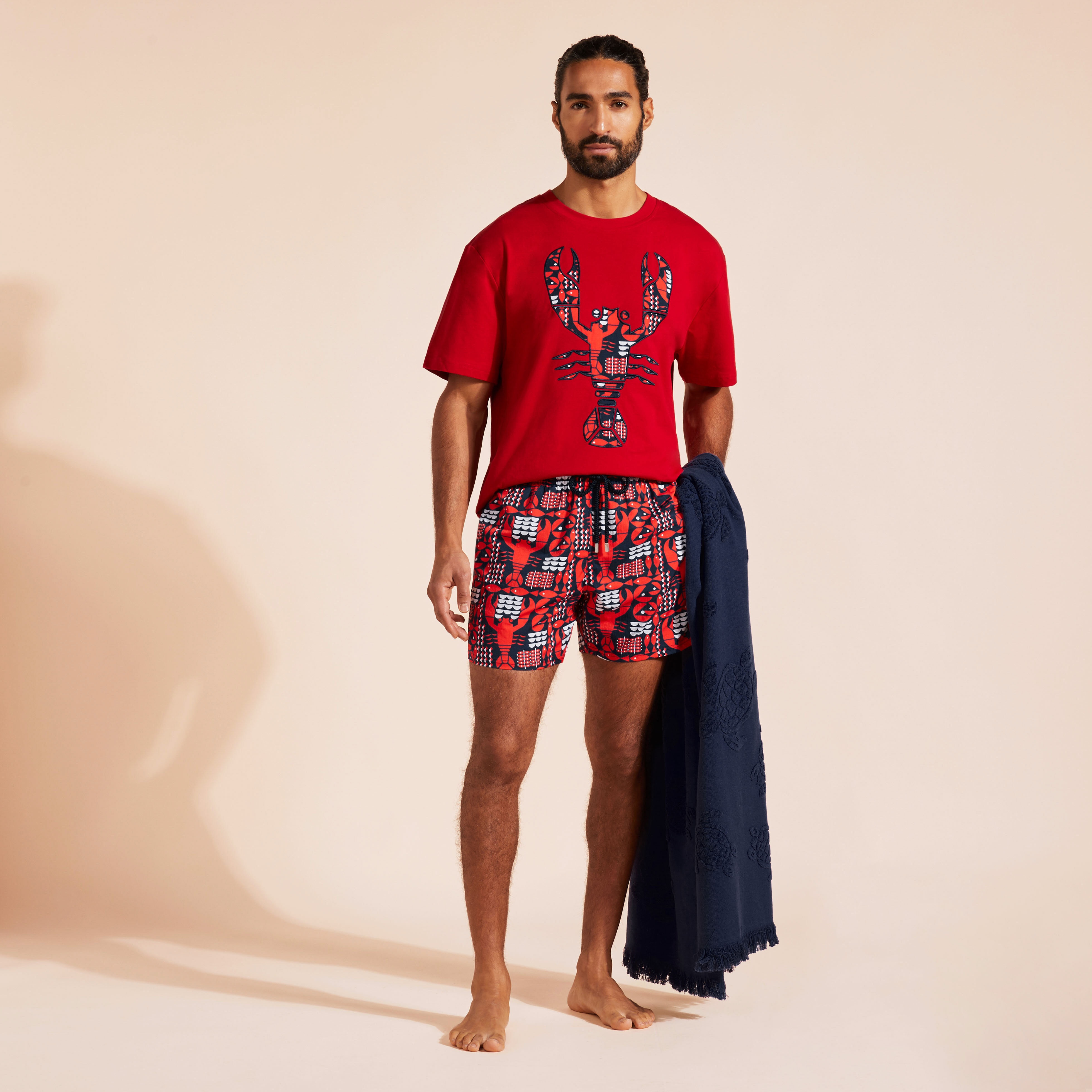 Men Oversized Organic Cotton T-Shirt Graphic Lobsters - 5