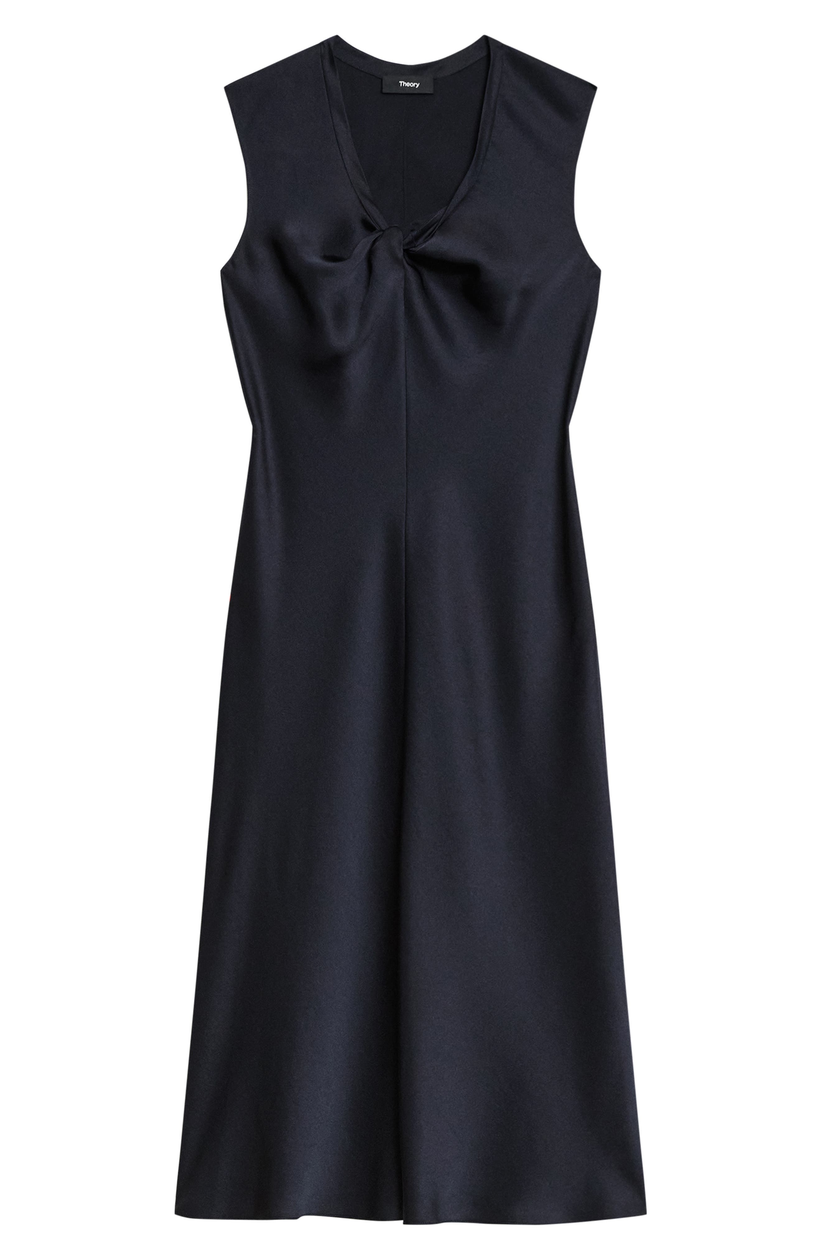 Theory Dr. Crush Sleeveless Bias Cut Satin Dress in Nocturne Navy at Nordstrom - 5