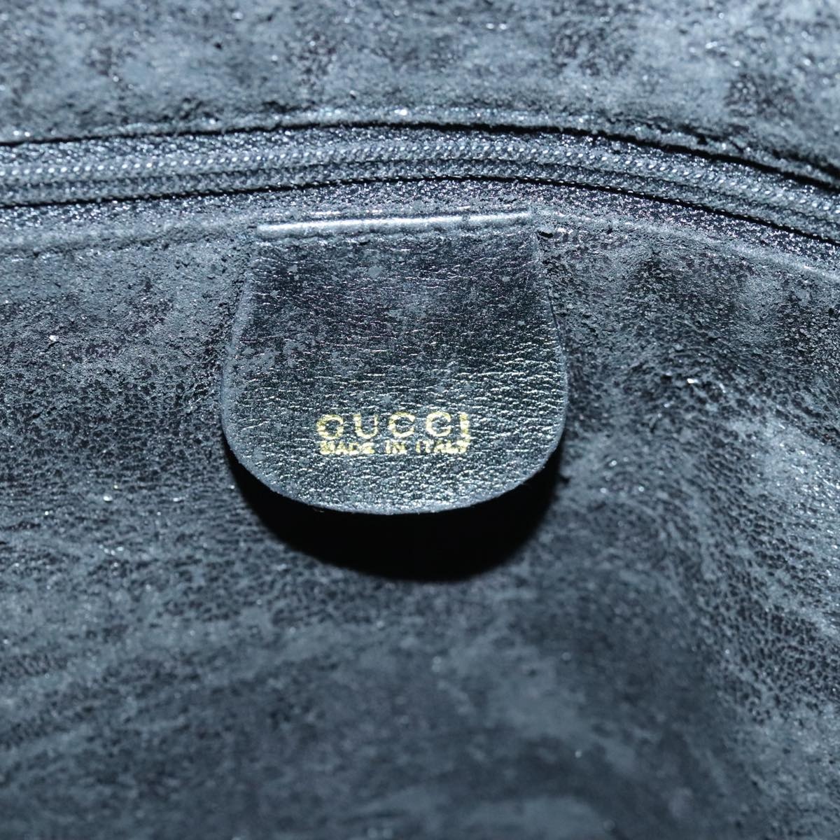 GUCCI Bamboo Hand Bag Leather Black Gold - 14