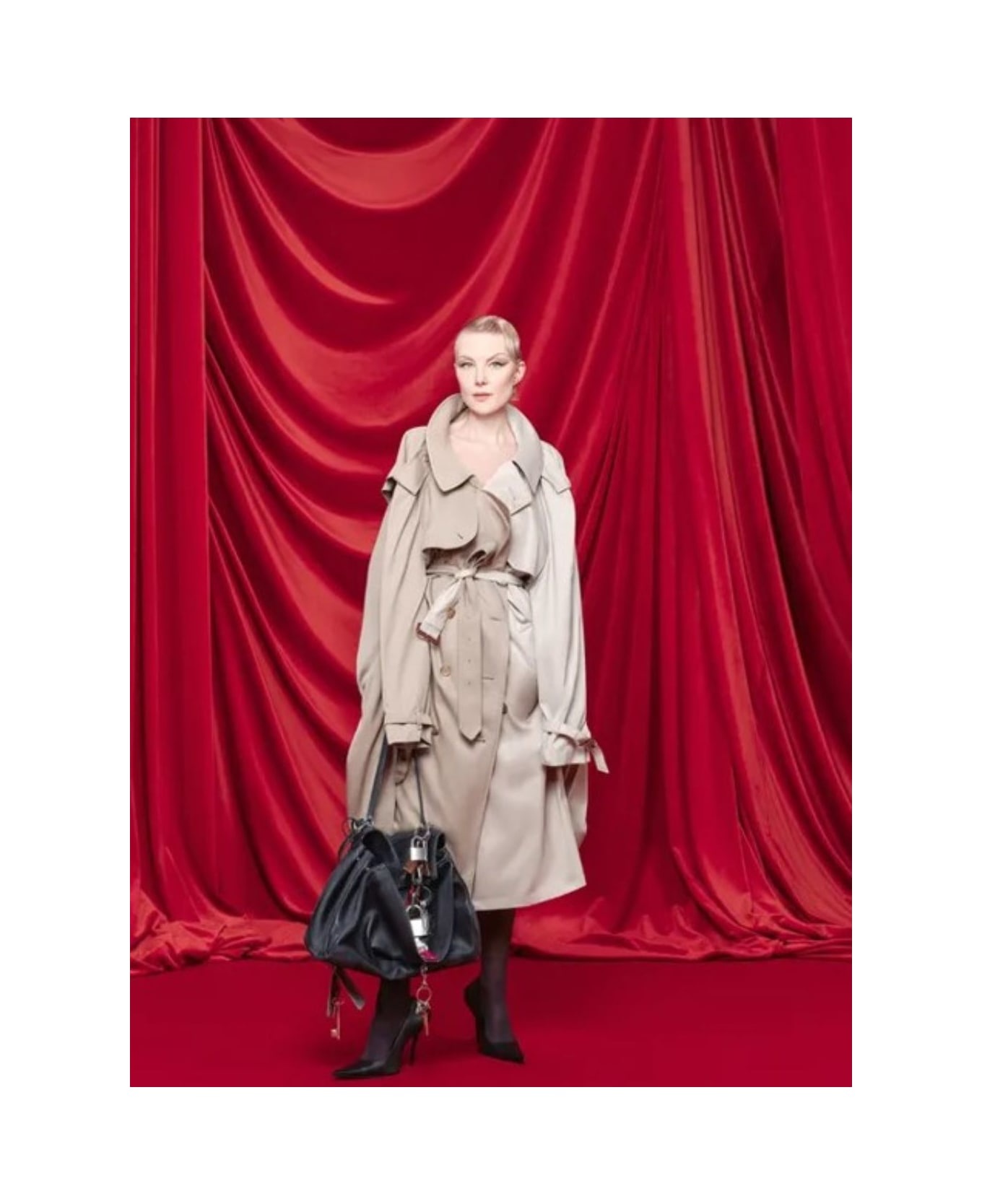 'double Sleeve' Beige Trench Coat With Extra Pair Of Sleeves In Cotton Woman - 5