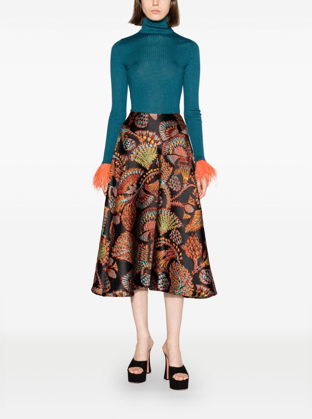 Milano jacquard midi skirt - 2