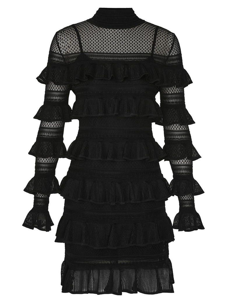 CRUSH HIGH NECK FRILLED MINI - 1
