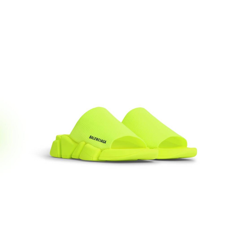Men's Speed 2.0 Recycled Knit Slide Sandal in Fluo Yellow 2