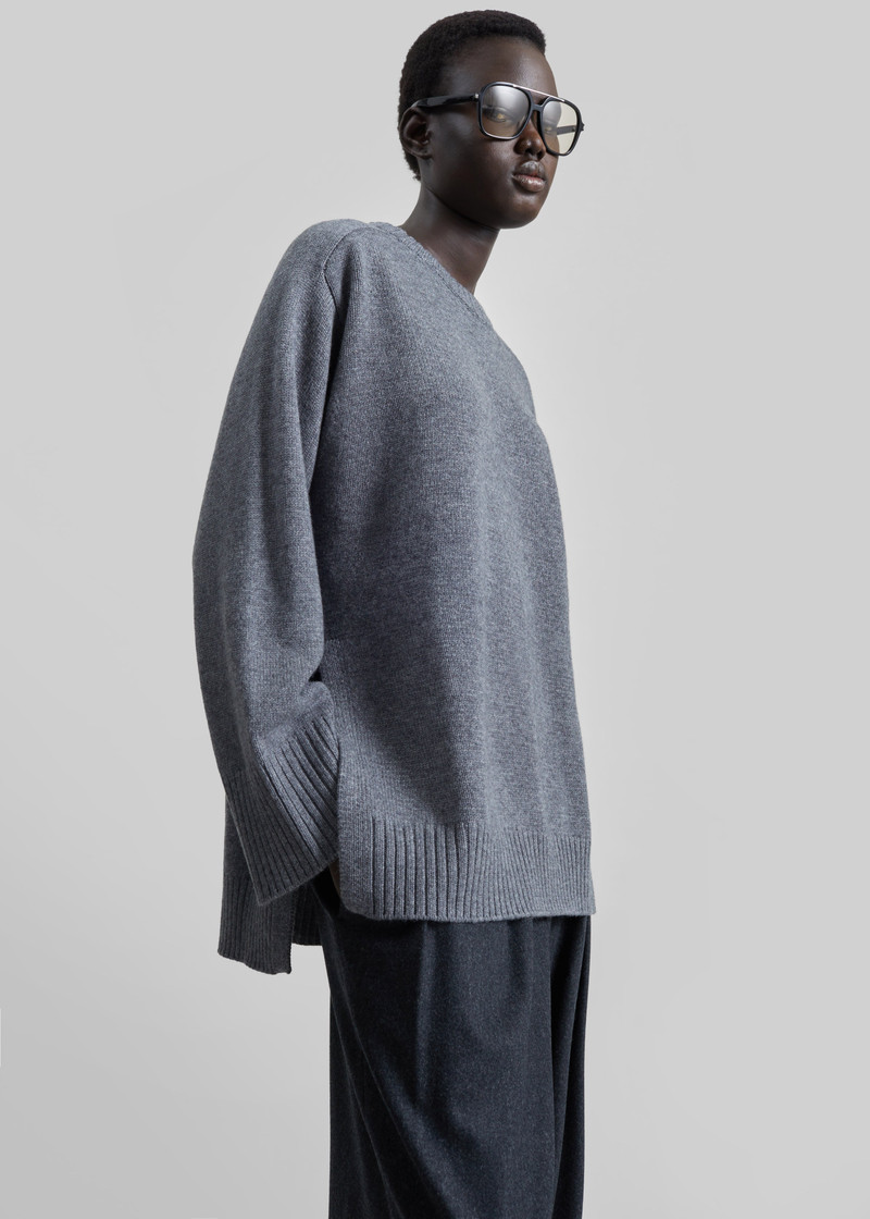 Loulou de Saison Safi LDS Cashmere Blend Sweater - Anthracite Melange 5