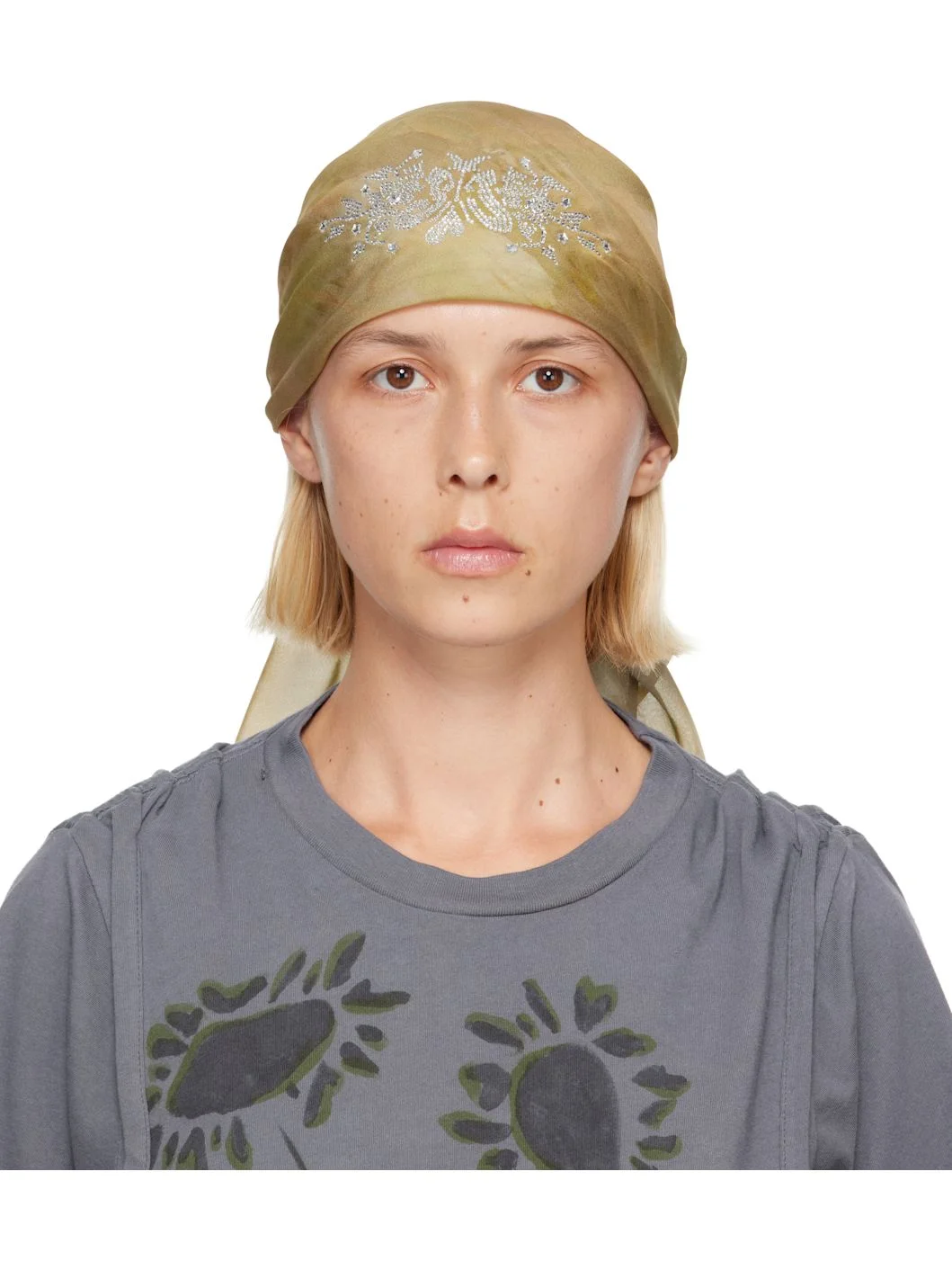 Khaki Princess Foulard Scarf - 1