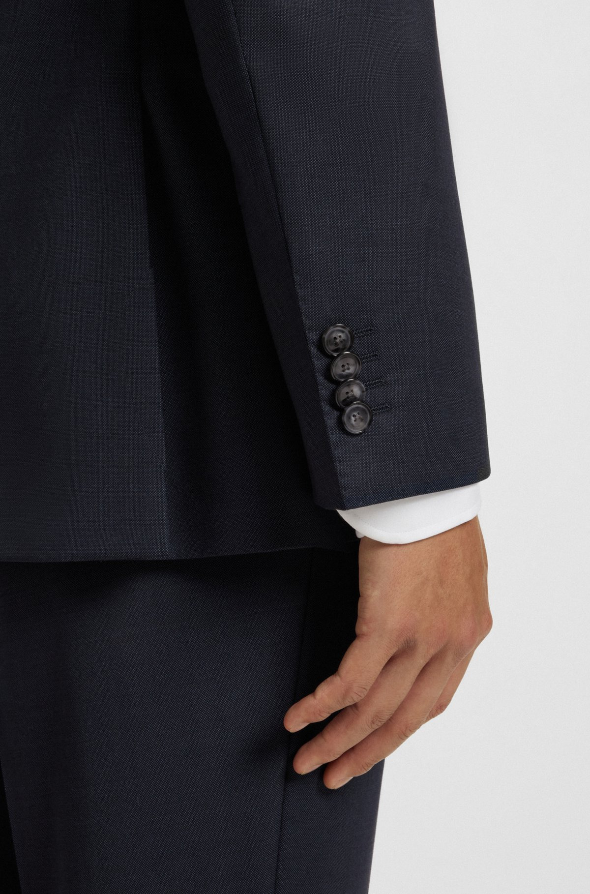 REGULAR-FIT SUIT IN MICRO-PATTERNED VIRGIN WOOL - 5