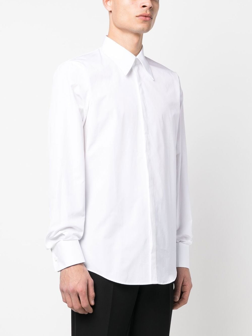 pointed-collar cotton shirt - 3