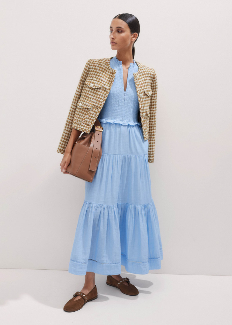 Cheesecloth Shirred Maxi Dress 4