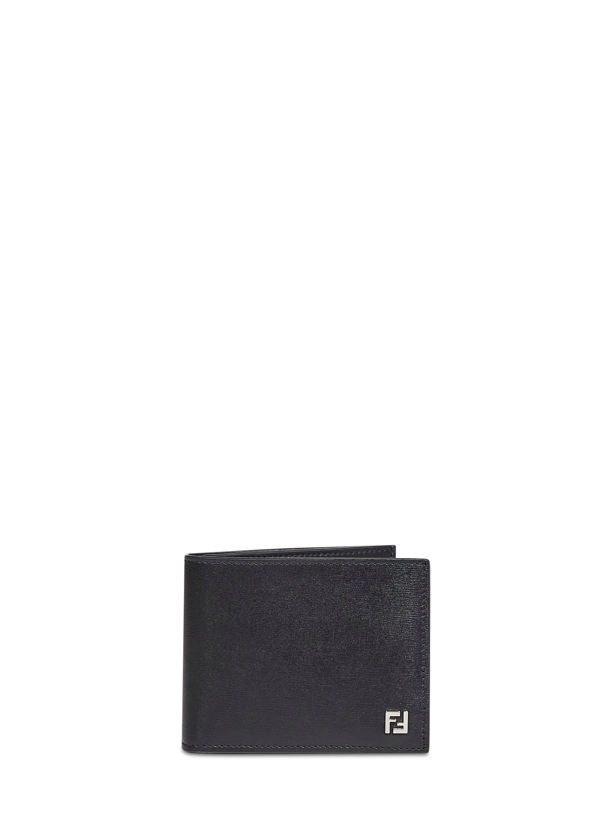 Fendi Men Black Squared Ff Bi-Fold Wallet - 1