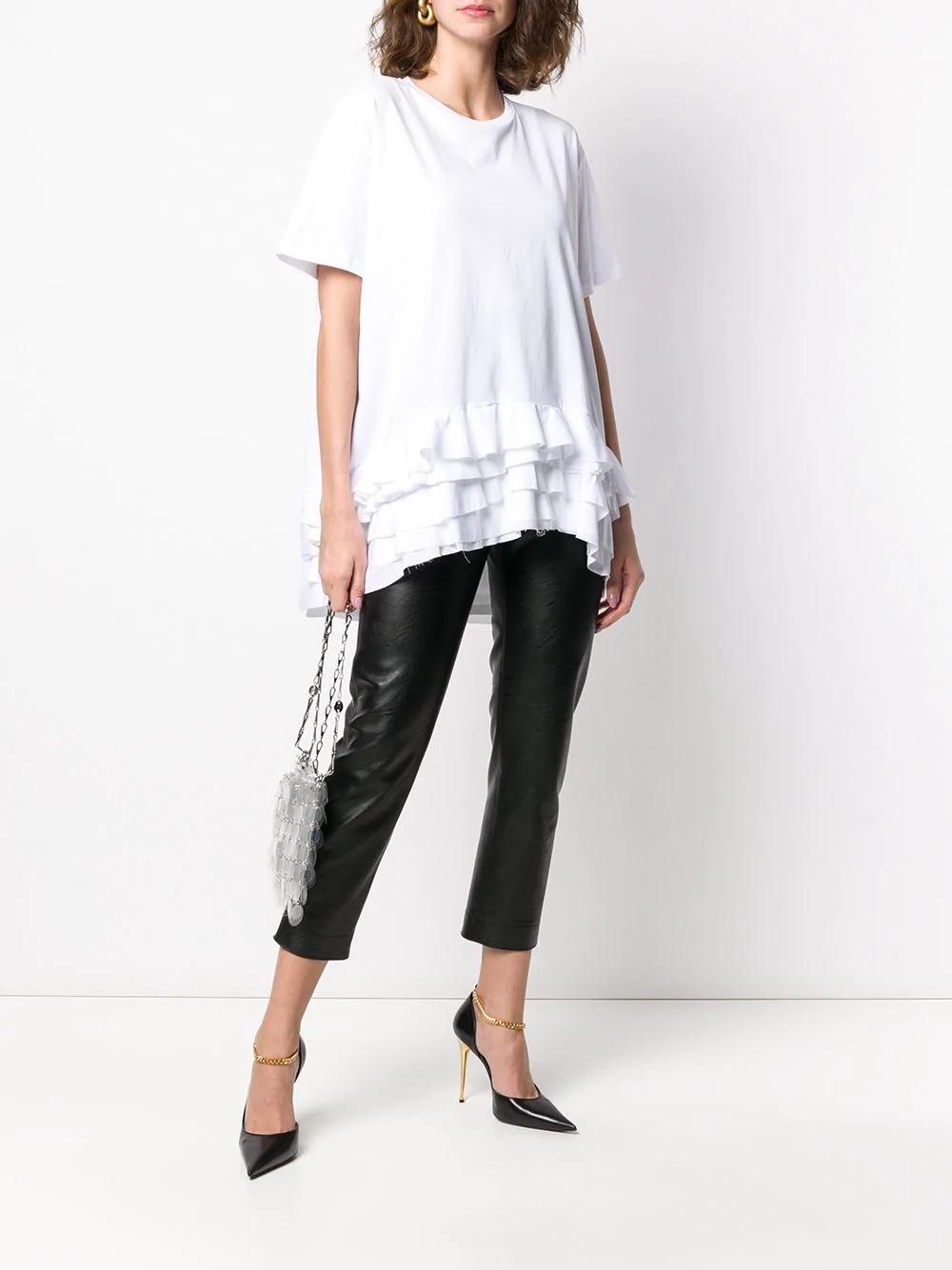 ruffled hem oversized T-shirt - 2