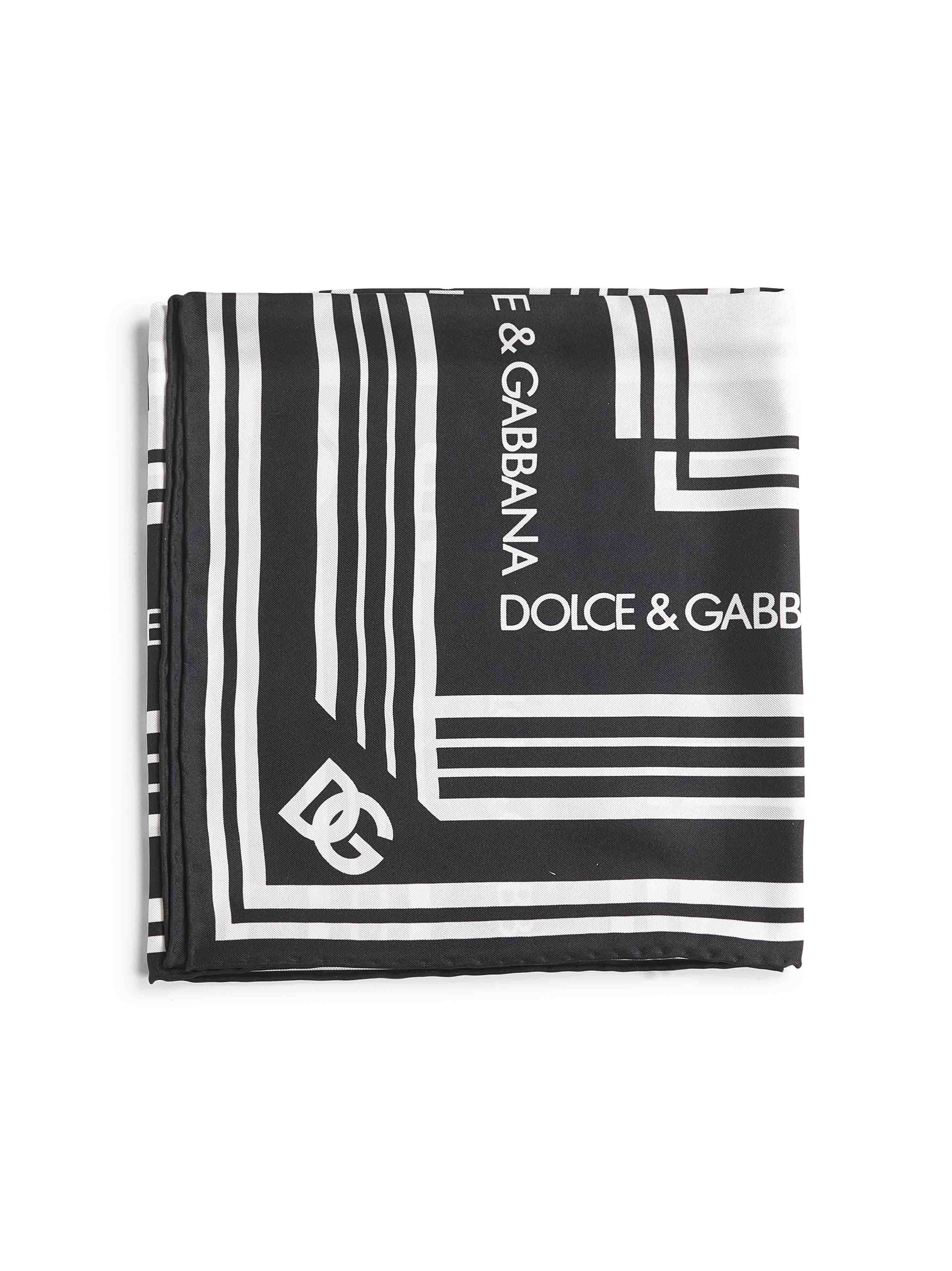 Logo print silk twill scarf - 1