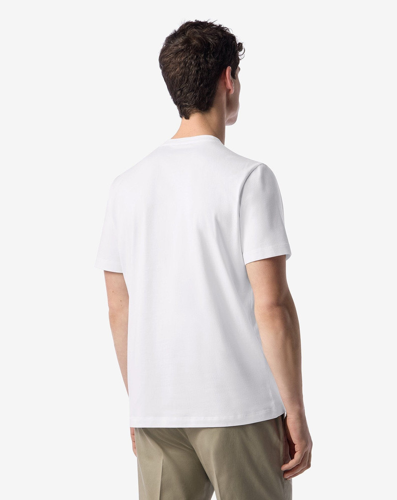 White stretch jersey crew neck t-shirt 3