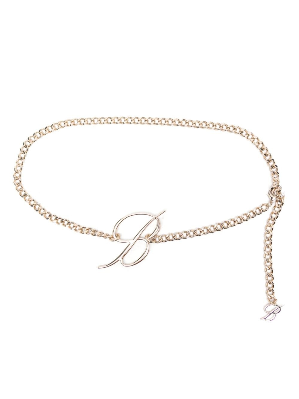 logo-pendant chain belt - 1