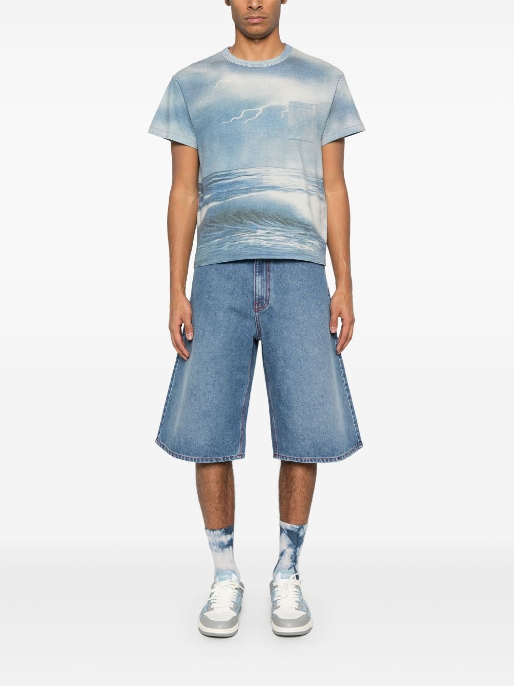 landscape-print T-shirt - 2