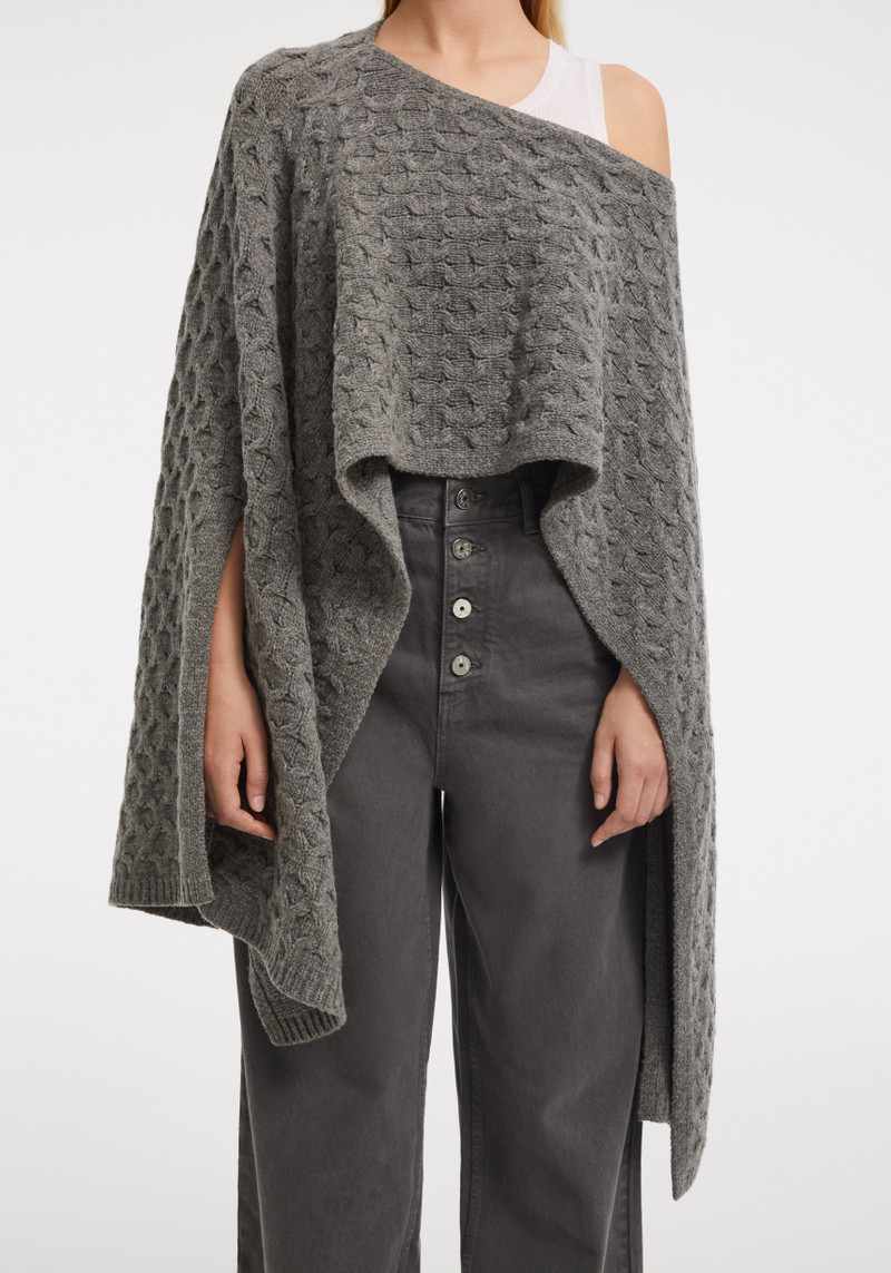 ELLIE Cable-knit merino cape 1