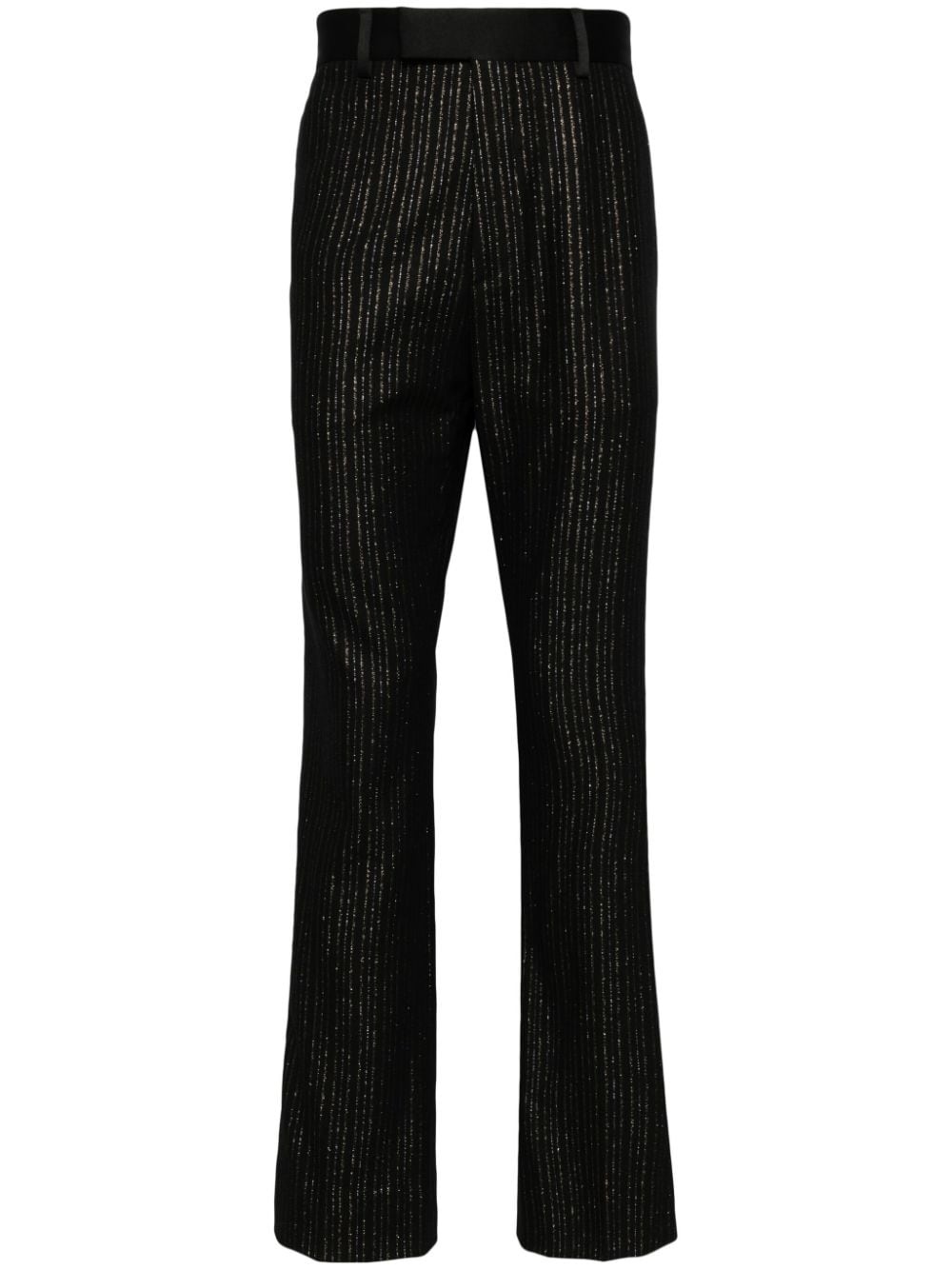pinstriped wool-blend trousers - 1