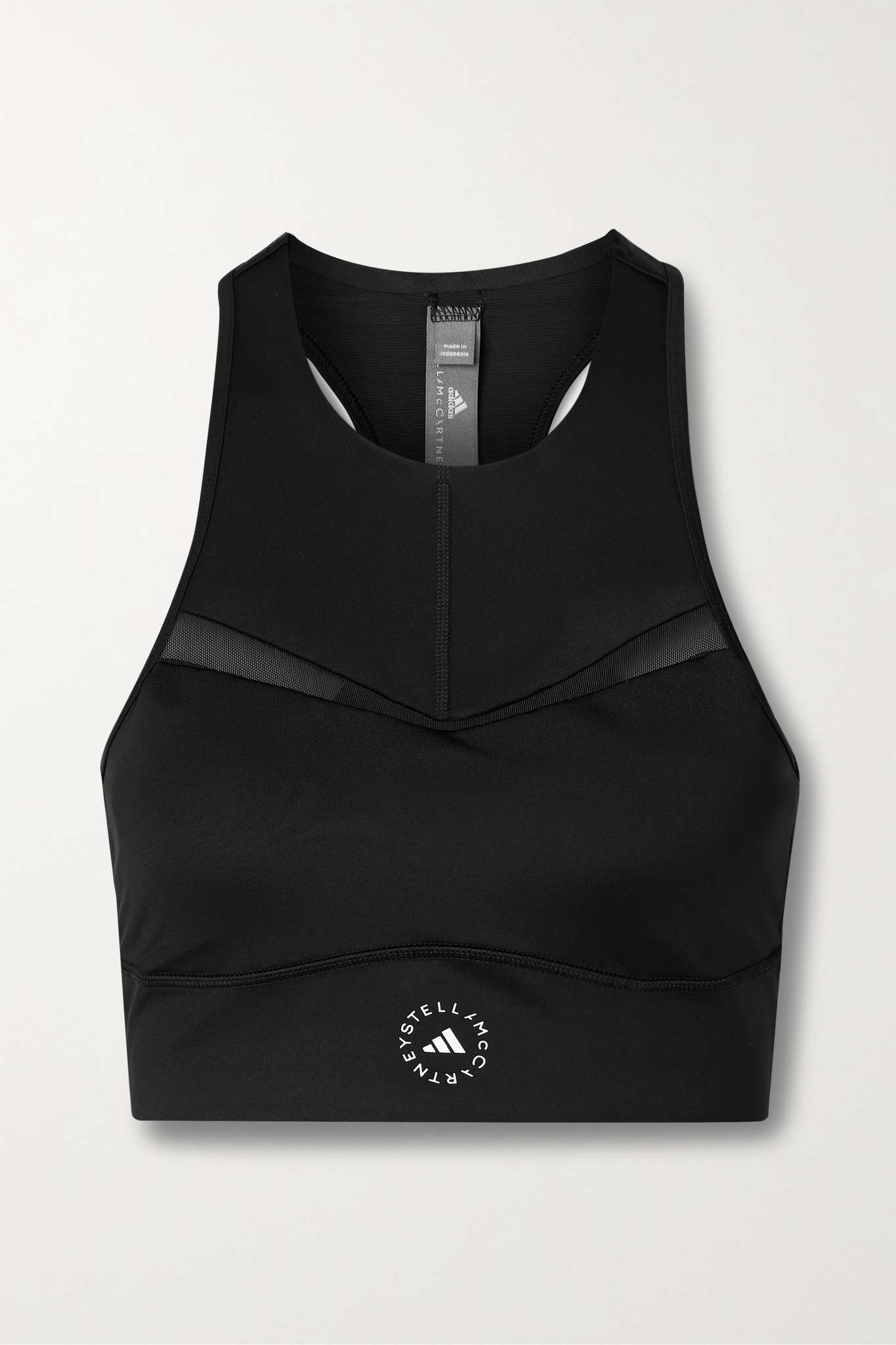 TruePurpose mesh-trimmed printed stretch recycled sports bra - 1