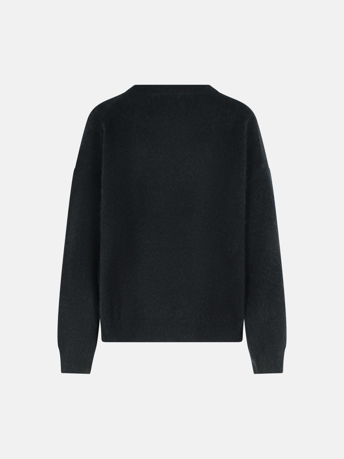 BLACK WOOL BLEND SWEATER - 3