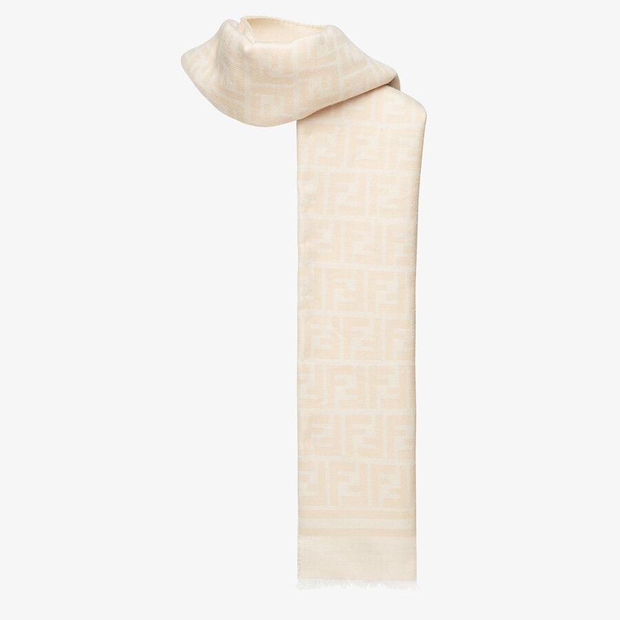 Beige wool and silk scarf - 2