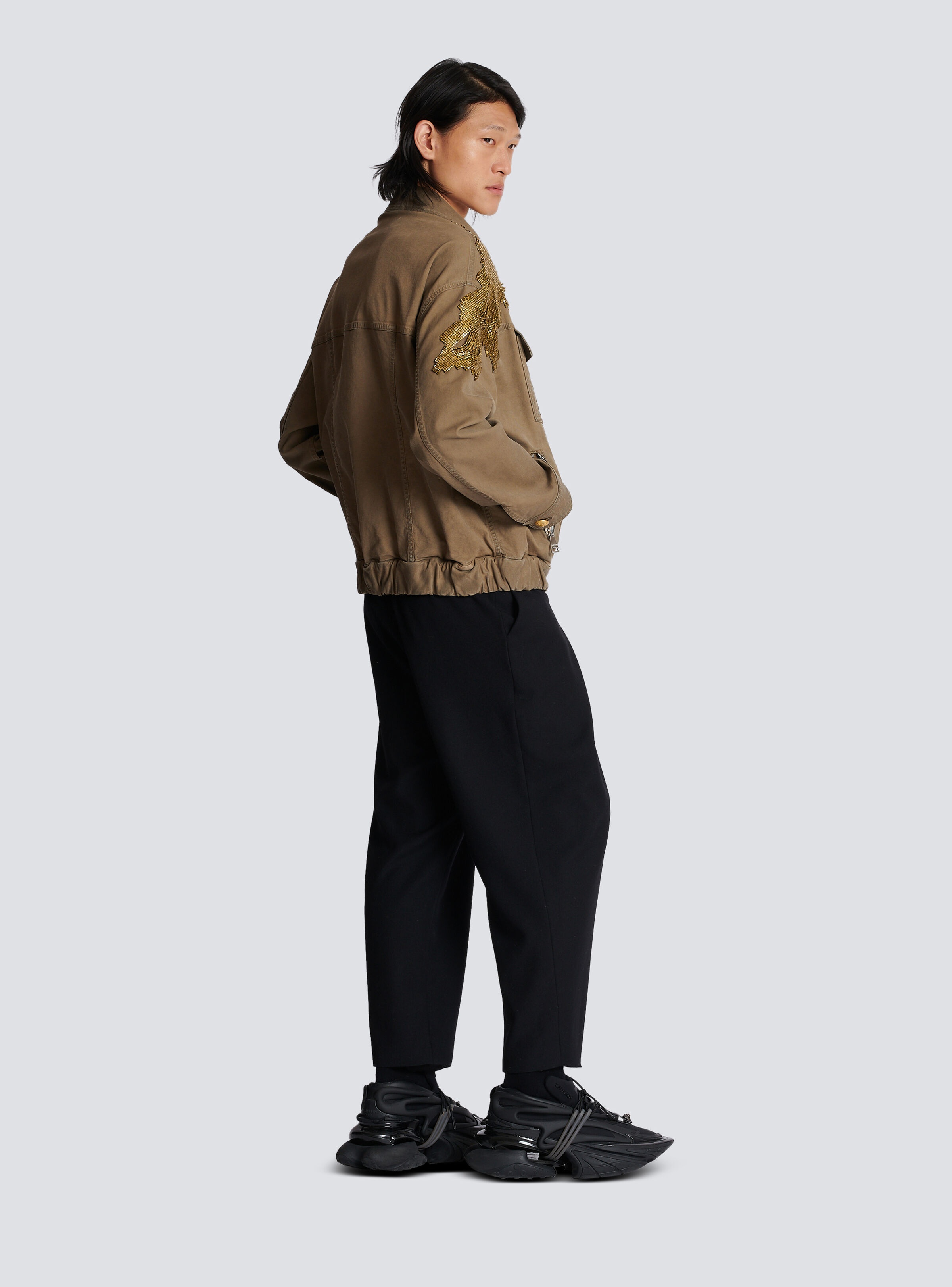 Embroidered denim jacket - 4