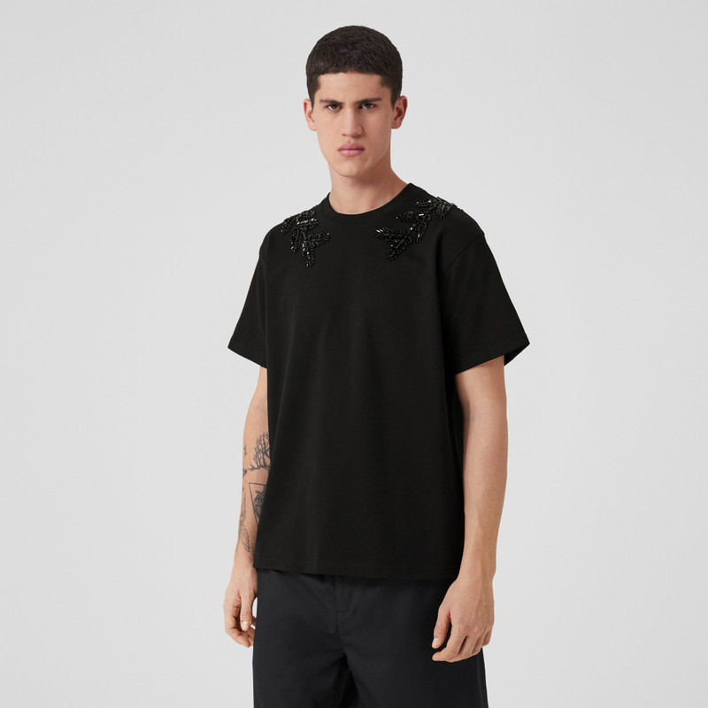 Crystal Oak Leaf Crest Cotton T-shirt 5