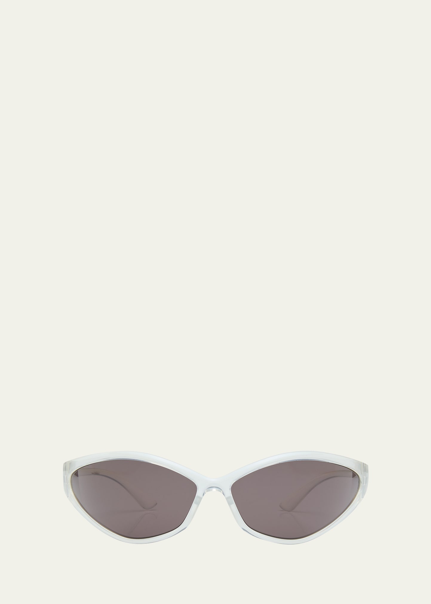 90s Oval Iridescent Injected Nylon Wrap Sunglasses - 1