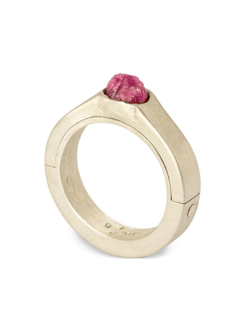 Sistema sterling-silver ruby-slab ring - 1