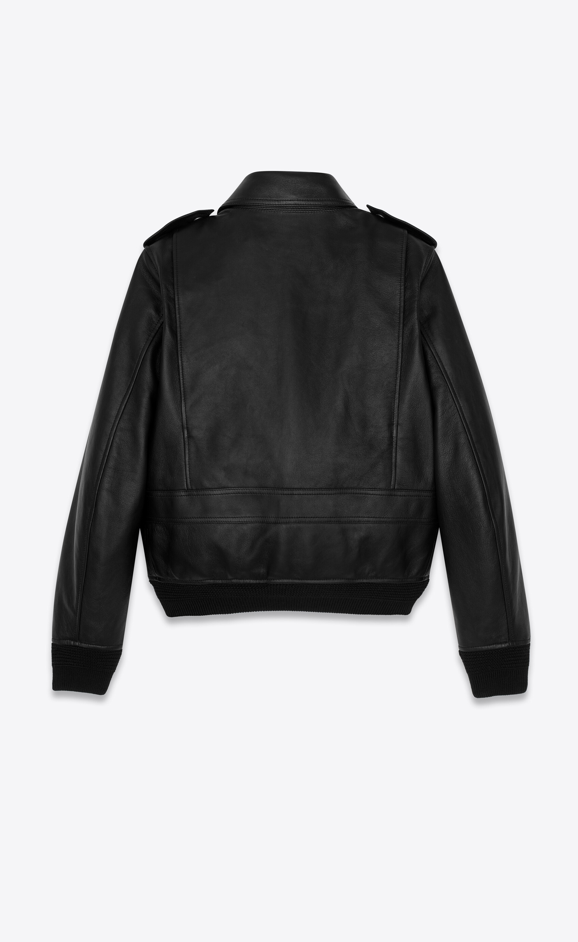 leather and shearling bomber jacket - 4