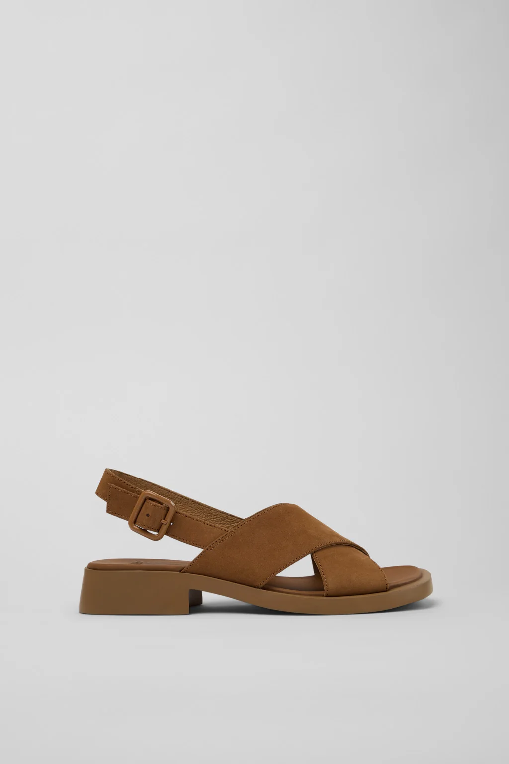 Brown Nubuck Leather Sandals for Women. - 1