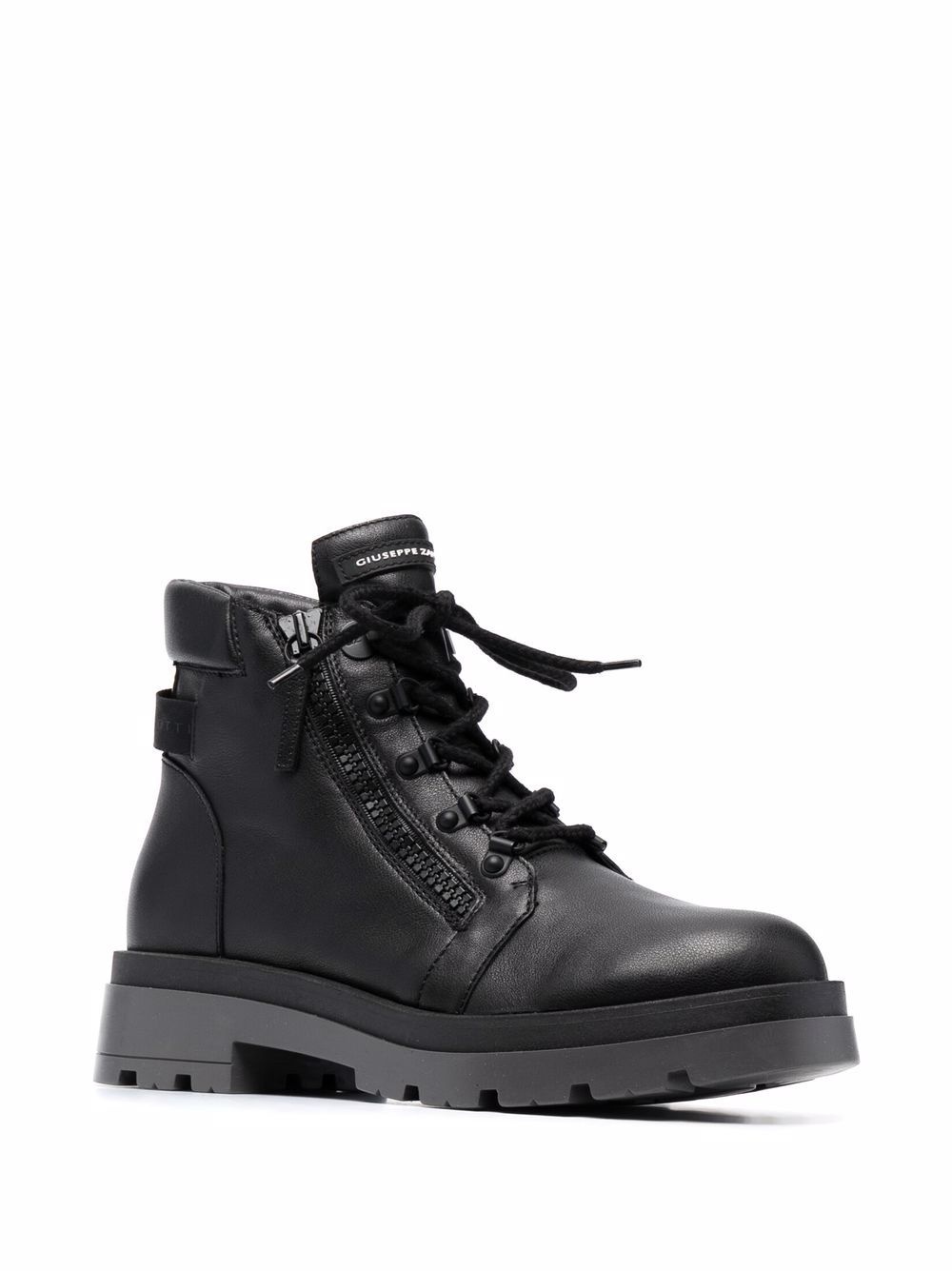 logo-patch lace-up boots - 2