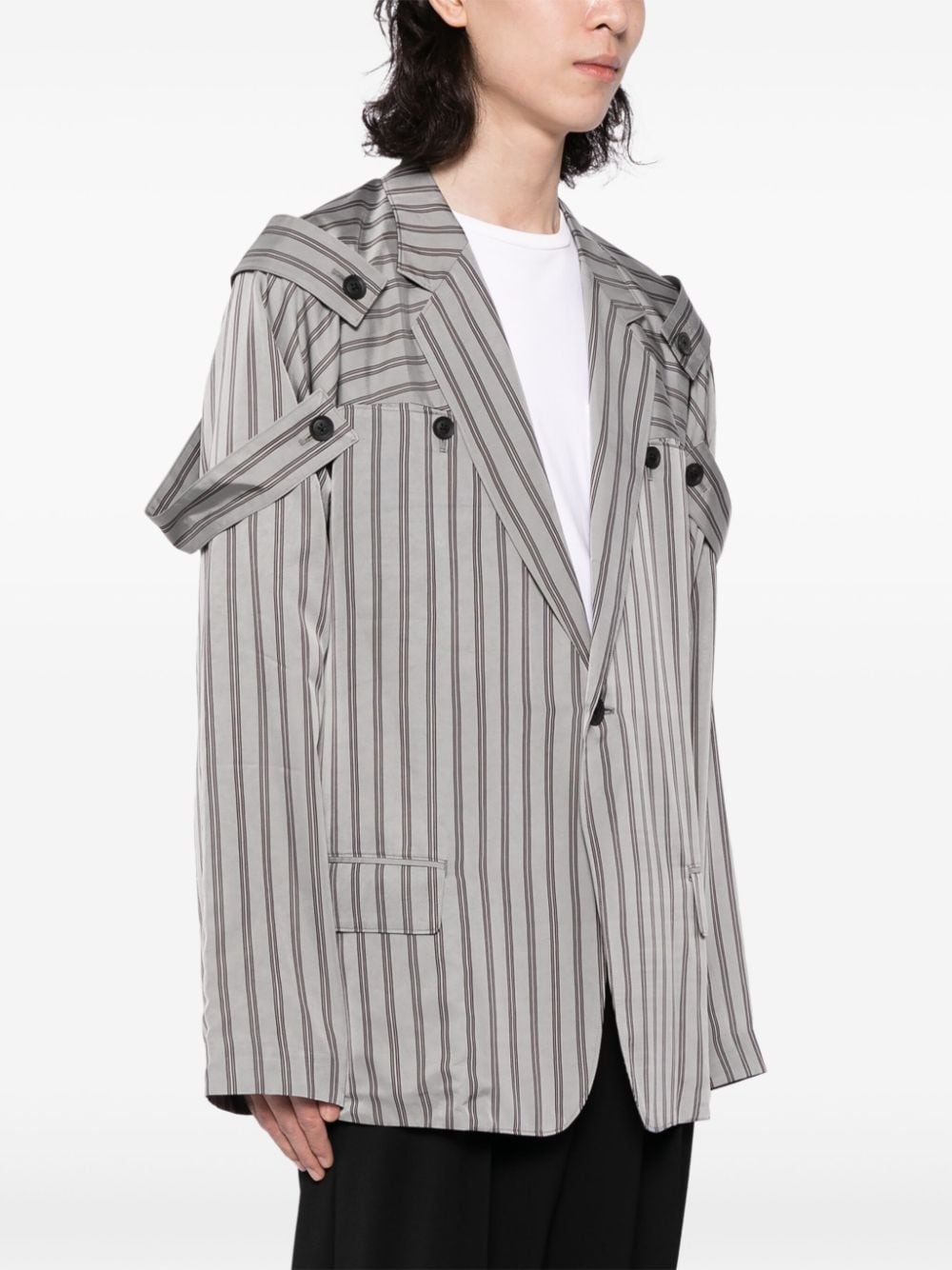 epaulette-detail pinstripe blazer - 3