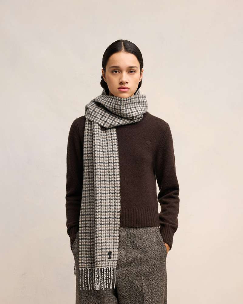 AMI Paris AMI DE COEUR LEATHER PATCH SCARF outlook