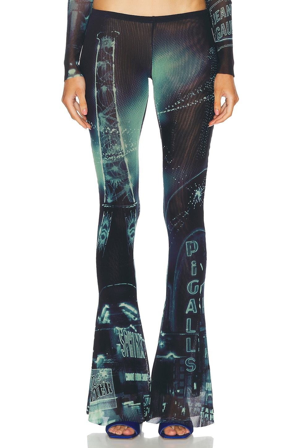 Pigalle Mesh Flare Printed Trouser - 1