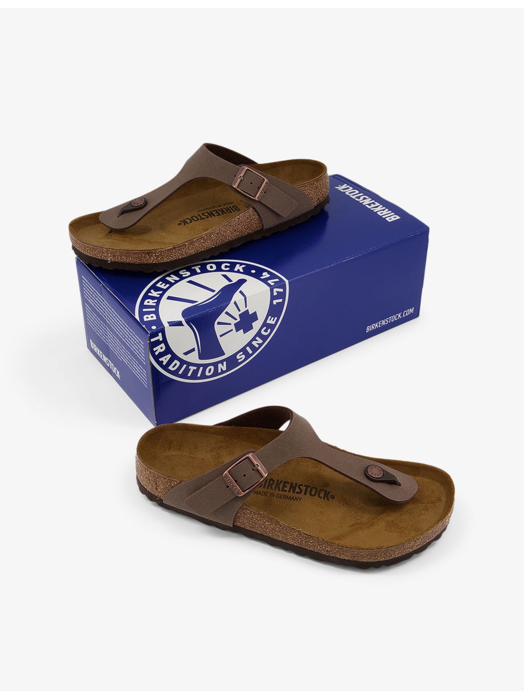 Branded-hardware faux-leather thong sandals - 5