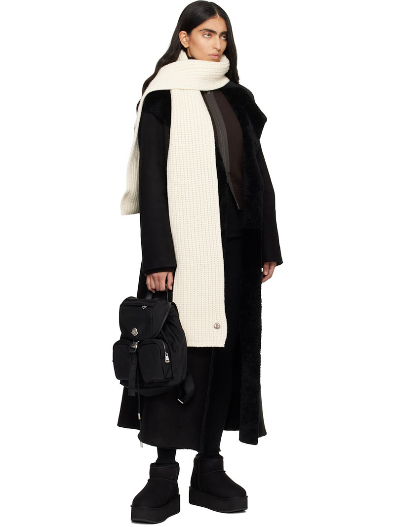 Moncler Off-White Ribbed Scarf outlook